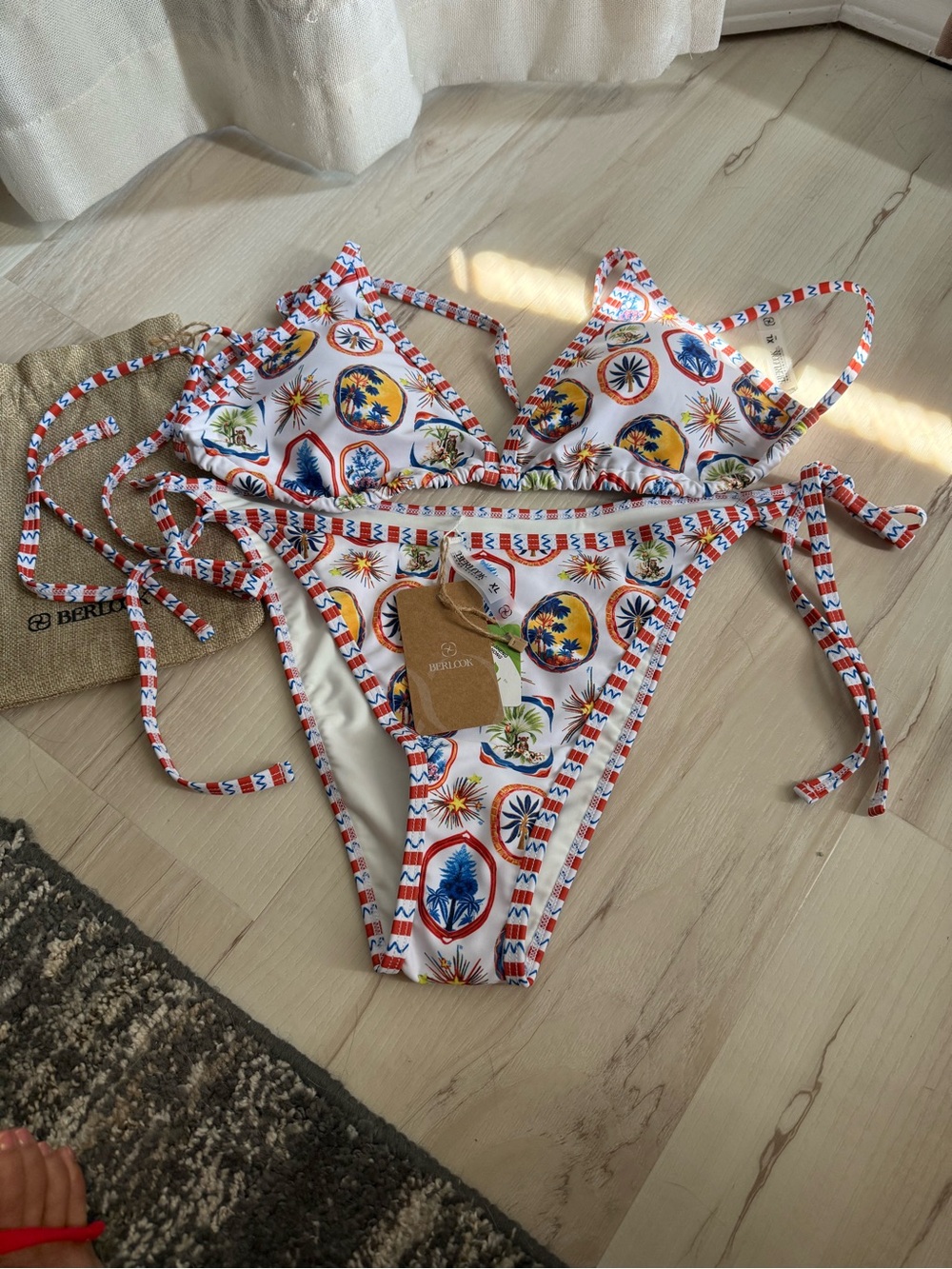 Becksöndergaard White Multicolor Tie-Side Bikini